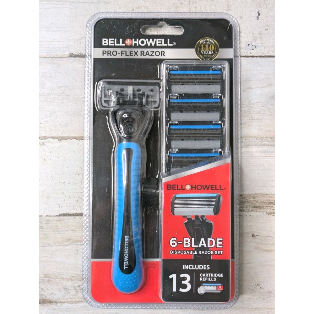 BELL & HOWELL PRO FLEX Razors 6 Precision Blades w/ 13 Refill Cartridges - NEW